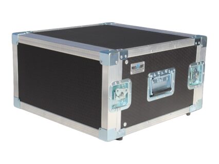 Wide Black 19-Inch Rack Case with Empty Rails, closed by Smart Cases