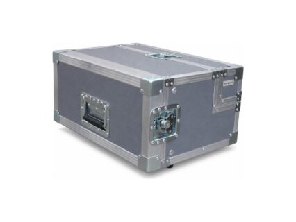 Сив кейс за безжични микрофони с чекмедже, затворен, от Smart Cases
