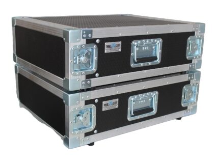 Pair of 19-Inch Rack Cases with Front Lids, closed by Smart Cases