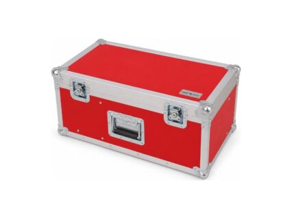Red Camera Accessory Case with Divided Interior, closed by Smart Cases