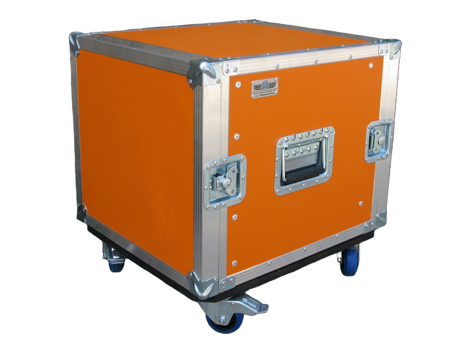Orange Rack Case on Castors, closed by Smart Cases